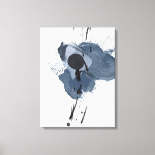 Blue & Black Splash II   Blue Black Paint Splash Canvas Print