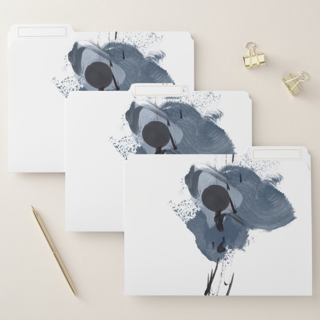 Blue & Black Splash II | Blue Black Paint Splash File Folder (Set)