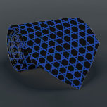 Blue Black Star Of David Grid Neck Tie<br><div class="desc">Judaica Collection</div>