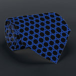 Blue Black Star Of David Grid Neck Tie<br><div class="desc">Judaica Collection</div>