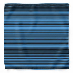 Blue Black Stripes Bandana