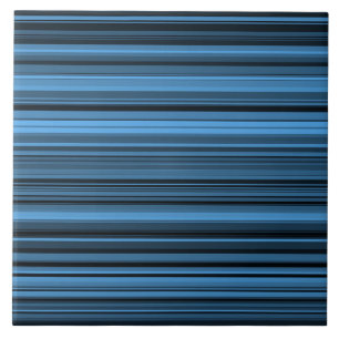 Blue Black Stripes Ceramic Tile