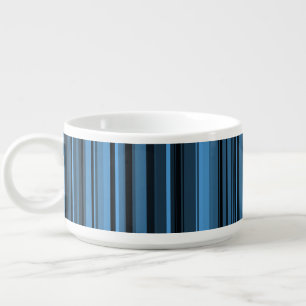 Blue Black Stripes Chili Bowl