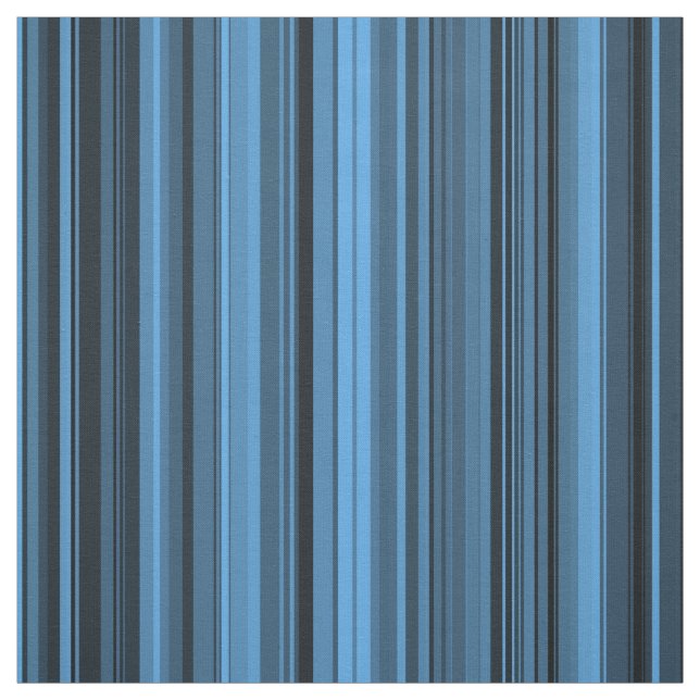 Blue Black Stripes Fabric (Swatch)