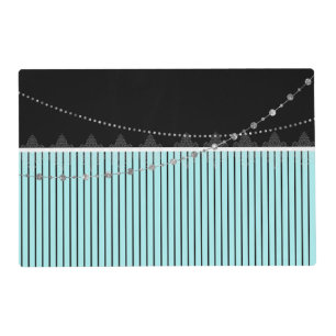 Blue & black stripes placemat