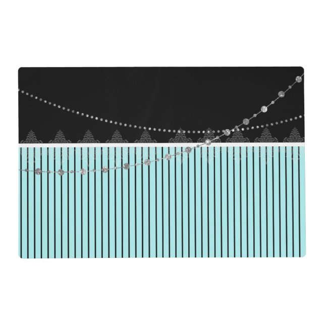 Blue & black stripes placemat (Front)