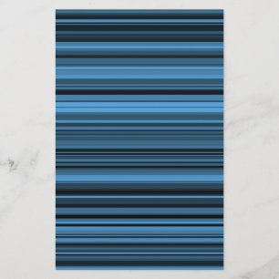 Blue Black Stripes Seamless Pattern Stationery