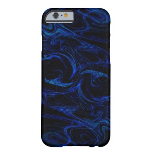 Blue Black Swirl Abstract Smoky Cool Barely There iPhone 6 Case