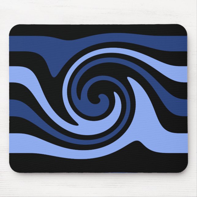 Blue black swirl mouse pad (Front)