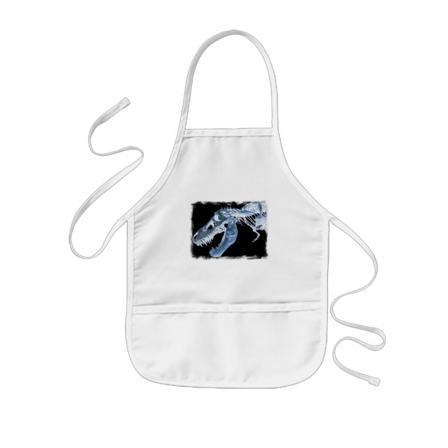 Blue & Black T-Rex X-Ray Bones Photo Kids' Apron (Front)