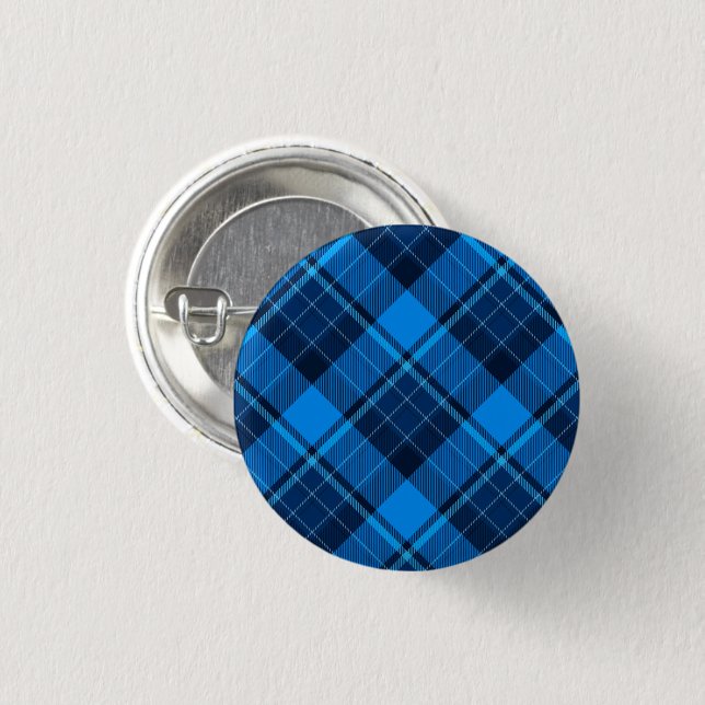 Blue Black Tartan   Button (Front & Back)