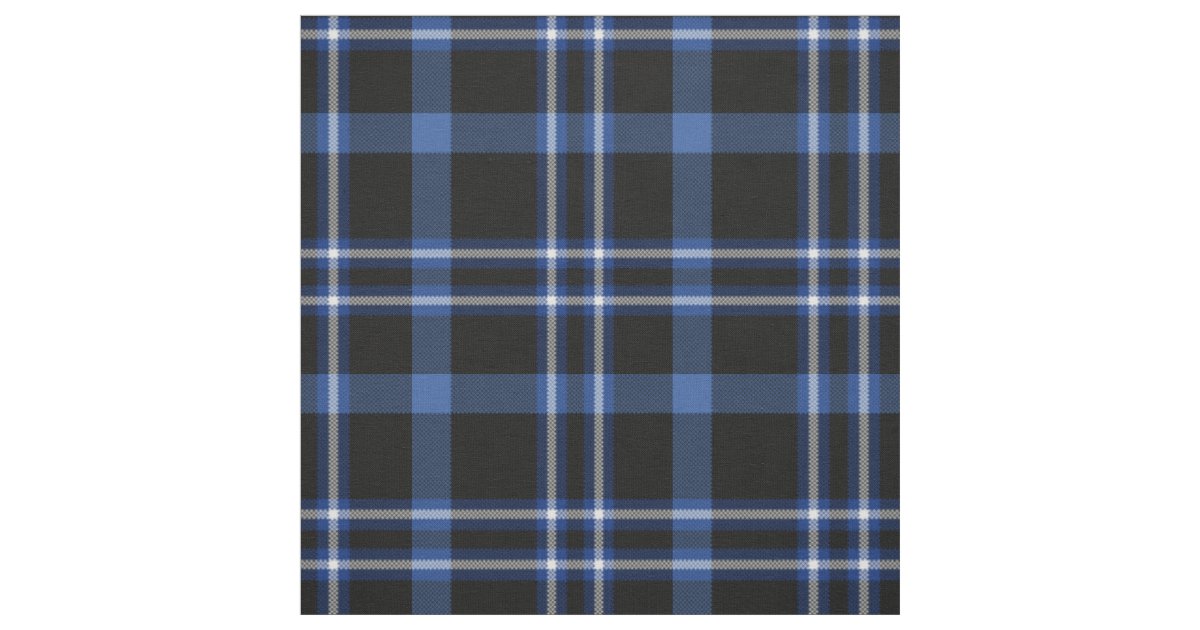 Scotland Pattern Blue Blue Black Tartan Plaid Scottish Pattern Fabric | Zazzle