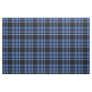 Blue Black Tartan Plaid Scottish Pattern Fabric