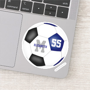 blue black team colors girls boys soccer sticker