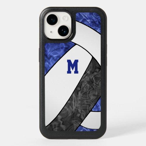 blue black team colors girls volleyball OtterBox iPhone 14 case
