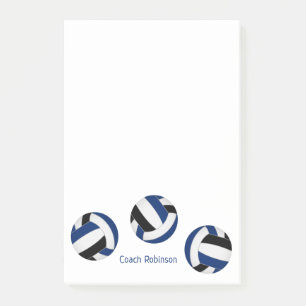 blue black team colors volleyball coach post-it notes