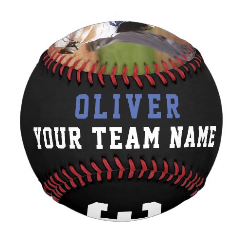 Blue Black Team Name Player Number Name Photo Baseball