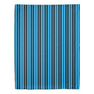 Blue Black Vertical Stripes Pattern Design Duvet Cover