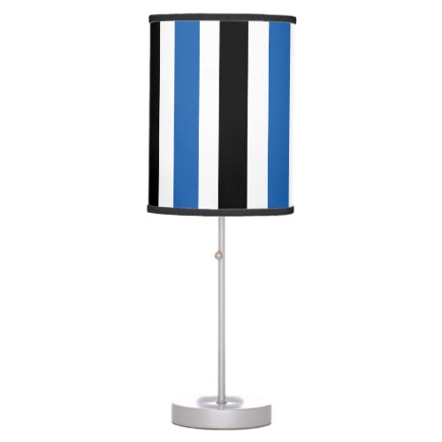 Blue Black Vertical Stripes Pattern Table Lamp