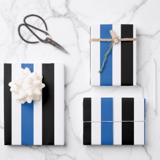 Blue Black Vertical Stripes Pattern
