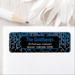 Blue Black Video Game Gamer Bar Mitzvah Address Label<br><div class="desc">Blue,  black,  and grey (gray) raining pixel gamer or video game Bar Mitzvah return address labels.

This non-traditional gamer inspired video gaming design features blue and grey (gray) raining or cascading digital style computer pixels along the background of the labels and computer techie fonts.</div>