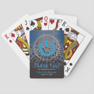 Blue Black Video Game Gamer Bar Mitzvah Poker Cards