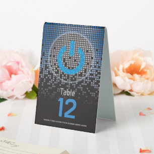 Blue Black Video Game Gamer Bar Mitzvah Table Tent
