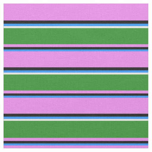 Blue, Black, Violet, Forest Green & White Colored Fabric