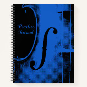 Blue Black Violin Music Lesson Practice Journal