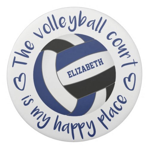 blue black volleyball court my happy place eraser