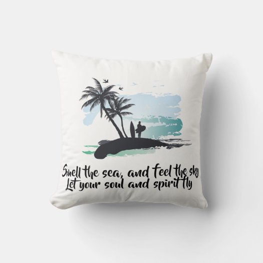 Blue Black Watercolor palm tree, bird ocean Summer