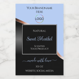 Blue Black Wavy Rose Gold with Logo Product Labels