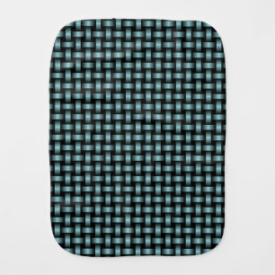 Blue Black Weave Pattern Baby Burp Cloth