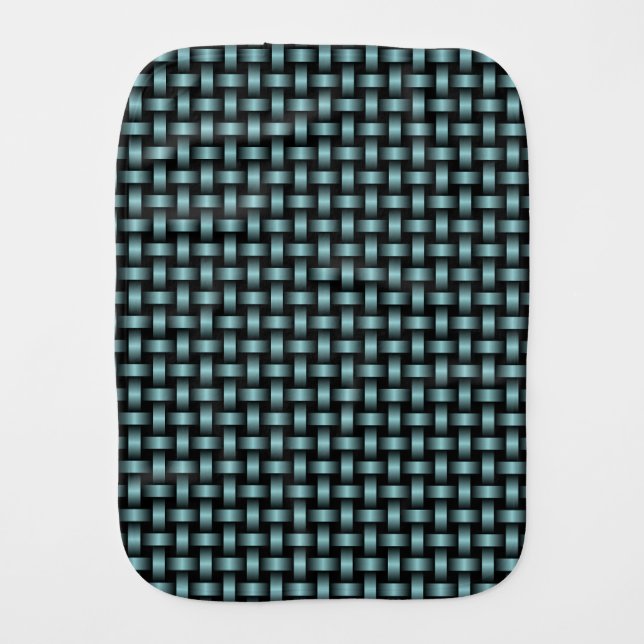 Blue Black Weave Pattern Baby Burp Cloth (Front)