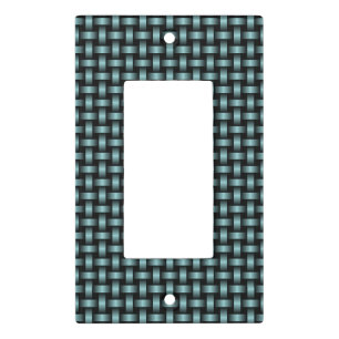 Blue Black Weave Pattern Light Switch Cover