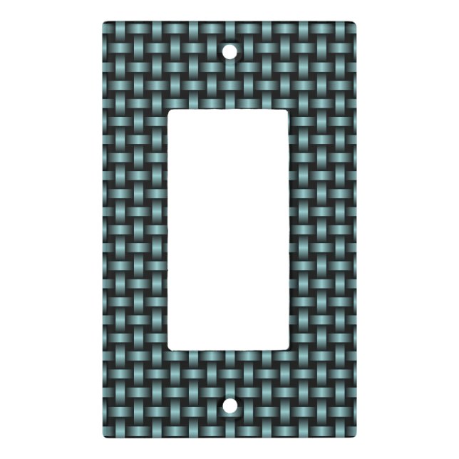 Blue Black Weave Pattern Light Switch Cover (Front)