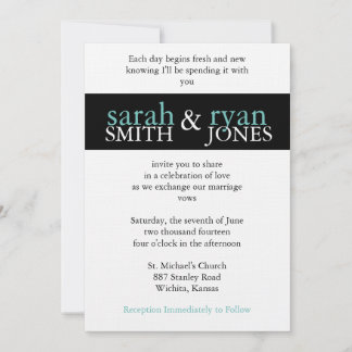 Blue & Black Wedding Invitation
