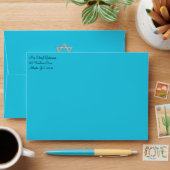 Blue, Black, White Bat Mitzvah Envelope for 5"x7" (Desk)