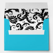 Blue, Black, White Bat Mitzvah Envelope for 5"x7" (Back (Bottom))