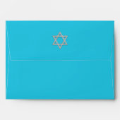 Blue, Black, White Bat Mitzvah Envelope for 5"x7" (Back (Top Flap))