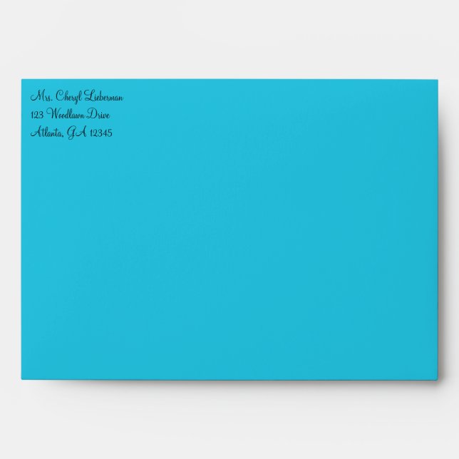 Blue, Black, White Bat Mitzvah Envelope for 5"x7" (Front)