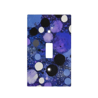 Blue Black White Circles Light Switch Cover