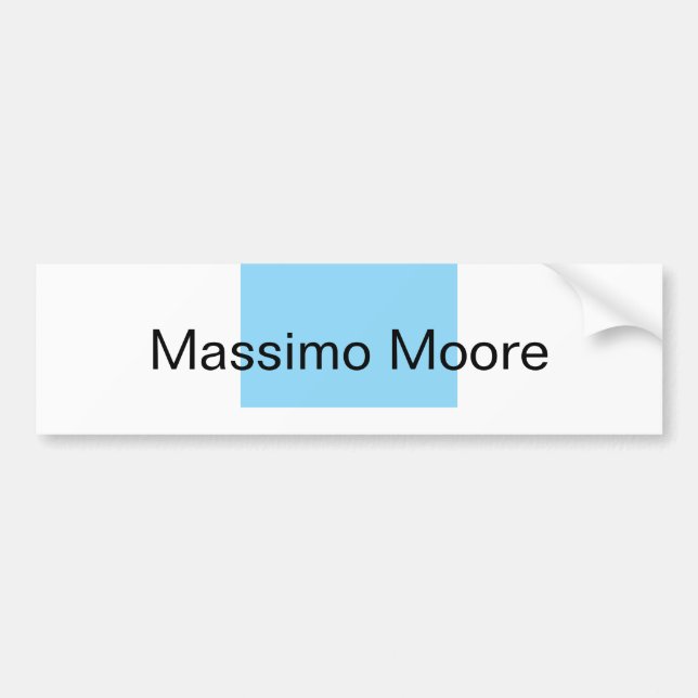Blue Black White Plain Elegant Own Name Bumper Sticker (Front)