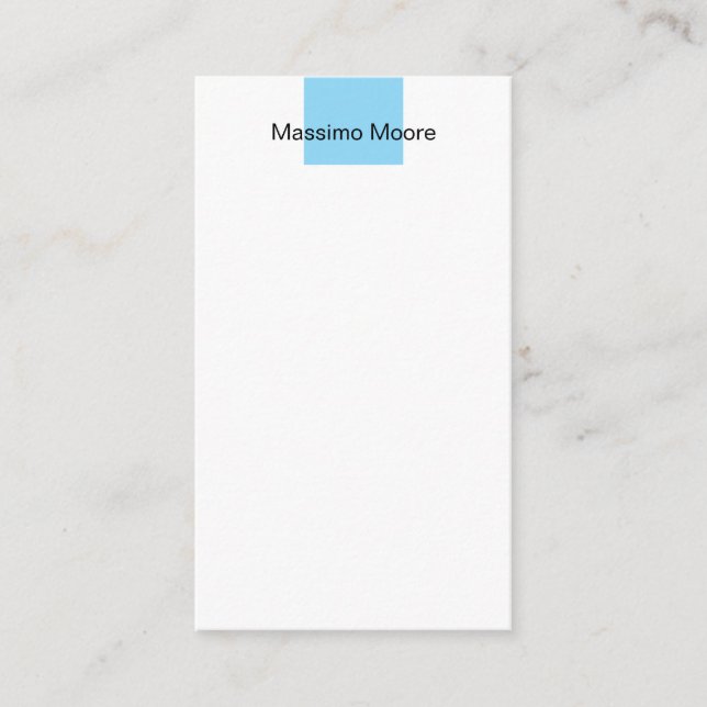 Blue Black White Plain Elegant Own Name Enclosure Card (Front)