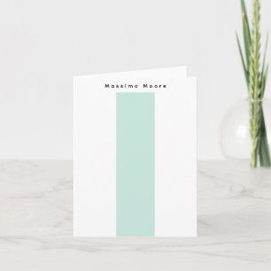 Blue Black White Plain Elegant Own Name Note Card