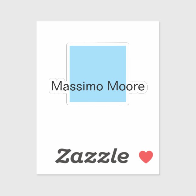 Blue Black White Plain Elegant Own Name Sticker (Sheet)