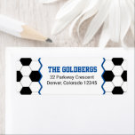 Blue Black White Soccer Ball Bar Mitzvah Label<br><div class="desc">Soccer themed Bar Mitzvah personalized return address labels with a soccer ball background and blue accents. This soccer Bar Mitzvah mailing label is stylish and modern. This soccer themed Bar Mitzvah address label features a black and white soccer ball pattern background. The colors on this unique soccer themed Bar Mitzvah...</div>