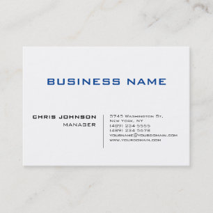 Blue Black White Unique Manager Business Card