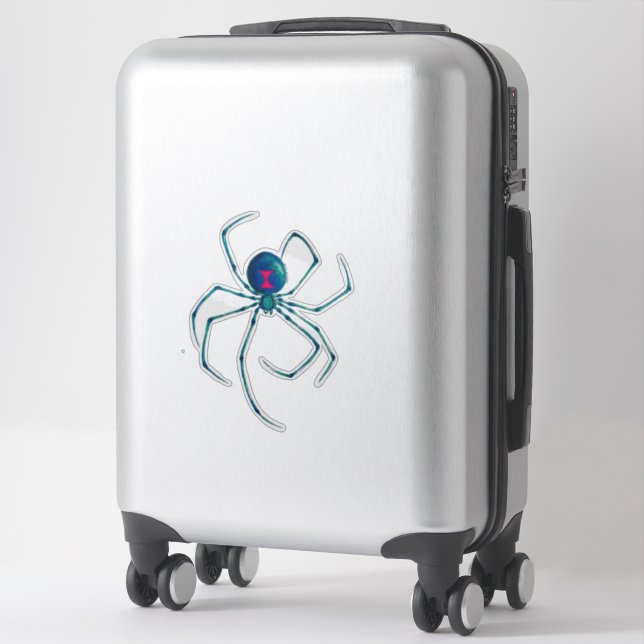 Blue black widow spider sticker (Suitcase)
