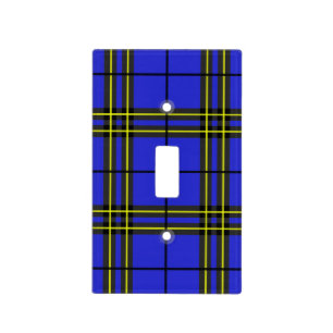 Blue Black Yellow Tartan Light Switch Cover